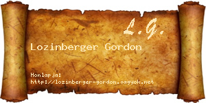 Lozinberger Gordon névjegykártya